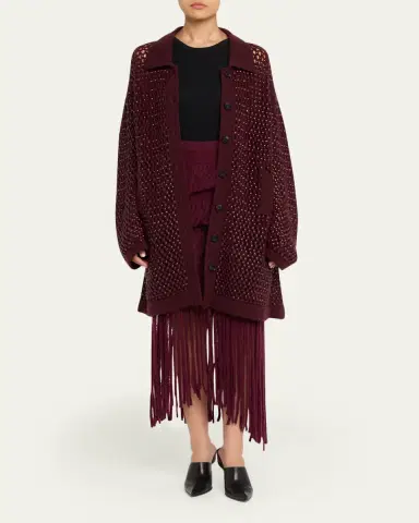 Diotima Medusa Fringe Knit Skirt | Thumbnail 2