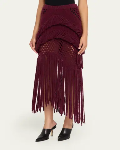 Diotima Medusa Fringe Knit Skirt | Thumbnail 4