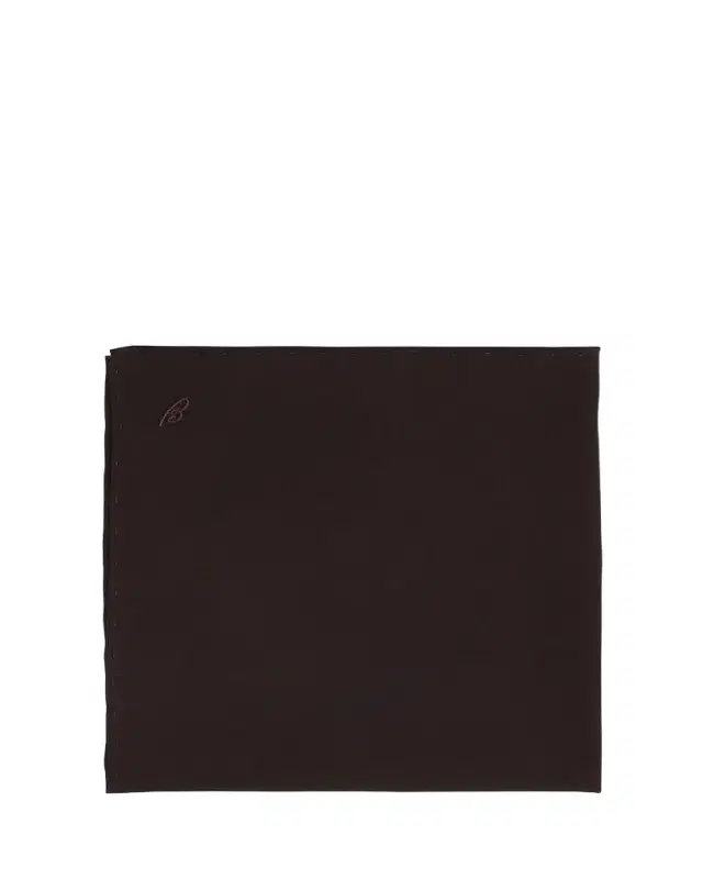 Men's Silk Poplin Embroidered Monogram Pocket Square