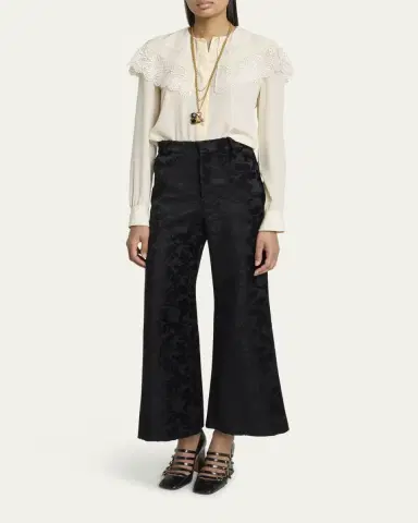 Chloé Lace Ruffle Silk Blouse | Thumbnail 2