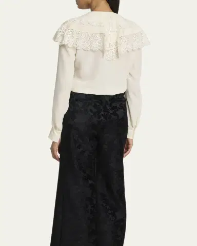Chloé Lace Ruffle Silk Blouse | Thumbnail 3
