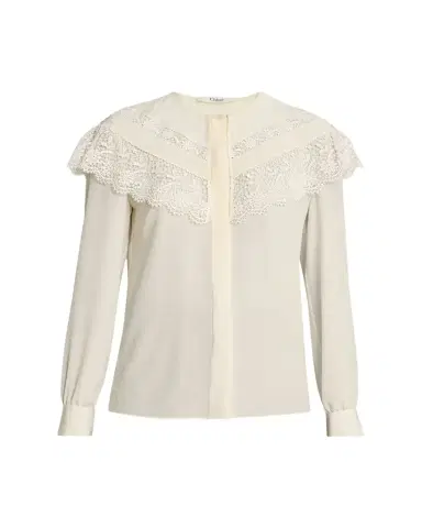 Chloé Lace Ruffle Silk Blouse | Thumbnail 1