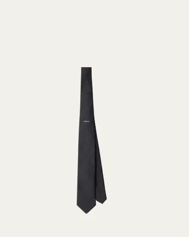 Prada Men's Silk Stripe Logo Tie | Thumbnail 2