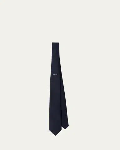 Prada Men's Silk Stripe Logo Tie | Thumbnail 3