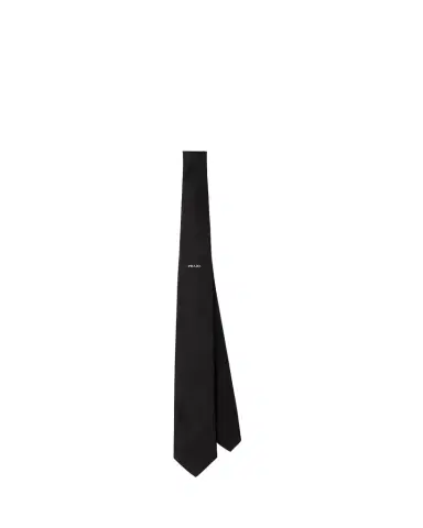 Prada Men's Silk Stripe Logo Tie | Thumbnail 1