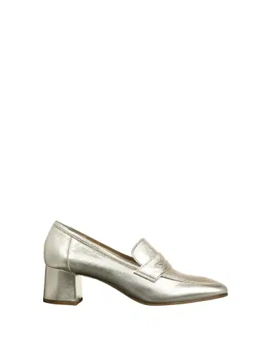 SOPHIQUE Essenziale Metallic Leather Block-Heel Loafers | Thumbnail 1 SOPHIQUE Essenziale Metallic Leather Block-Heel Loafers | Thumbnail 1
