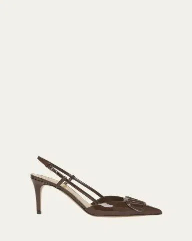 Valentino Garavani VLogo Signature Patent Leather Slingback Pumps | Thumbnail 4 Valentino Garavani VLogo Signature Patent Leather Slingback Pumps | Thumbnail 4