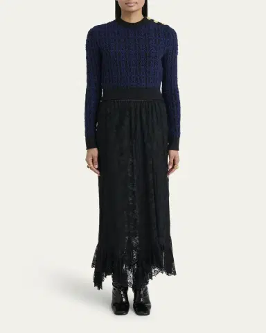 Chloé Button-Shoulder Boucle Knit Crop Sweater | Thumbnail 6 Chloé Button-Shoulder Boucle Knit Crop Sweater | Thumbnail 6