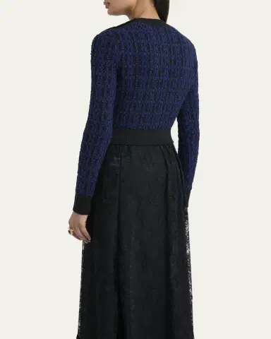 Chloé Button-Shoulder Boucle Knit Crop Sweater | Thumbnail 7 Chloé Button-Shoulder Boucle Knit Crop Sweater | Thumbnail 7