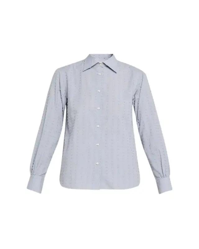 Ella Long-Sleeve Textured Japanese Cotton Shirt