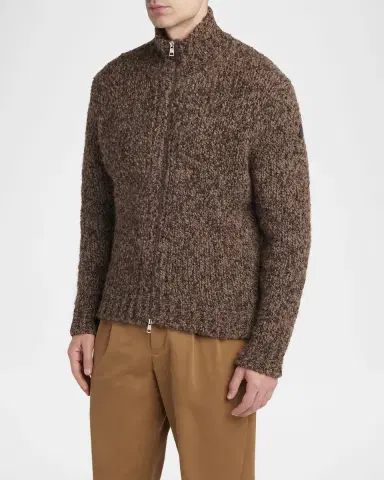 Moncler Men's Wool Knit Full-Zip Sweater | Thumbnail 3 Moncler Men's Wool Knit Full-Zip Sweater | Thumbnail 3