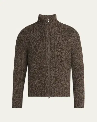 Moncler Men's Wool Knit Full-Zip Sweater | Thumbnail 6 Moncler Men's Wool Knit Full-Zip Sweater | Thumbnail 6