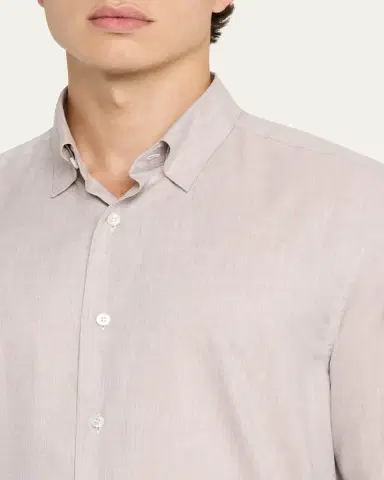 Brioni Men's Cotton Flannel Button-Down Shirt | Thumbnail 3