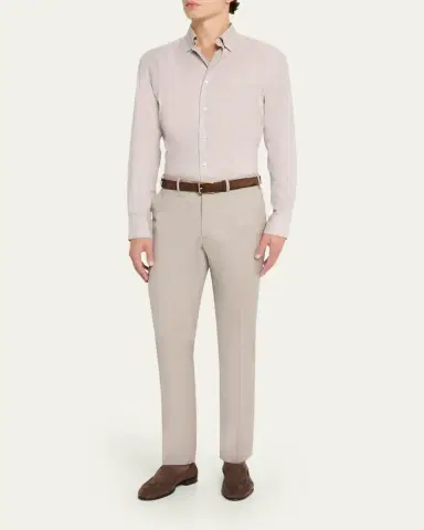 Brioni Men's Cotton Flannel Button-Down Shirt | Thumbnail 6