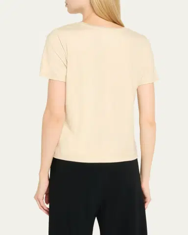 MAJESTIC FILATURES Soft Touch V-Neck Shimmer Jersey T-Shirt | Thumbnail 3 MAJESTIC FILATURES Soft Touch V-Neck Shimmer Jersey T-Shirt | Thumbnail 3