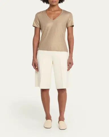 MAJESTIC FILATURES Soft Touch V-Neck Shimmer Jersey T-Shirt | Thumbnail 6 MAJESTIC FILATURES Soft Touch V-Neck Shimmer Jersey T-Shirt | Thumbnail 6