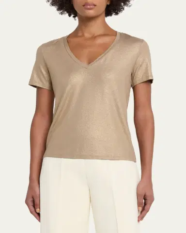 MAJESTIC FILATURES Soft Touch V-Neck Shimmer Jersey T-Shirt | Thumbnail 8 MAJESTIC FILATURES Soft Touch V-Neck Shimmer Jersey T-Shirt | Thumbnail 8
