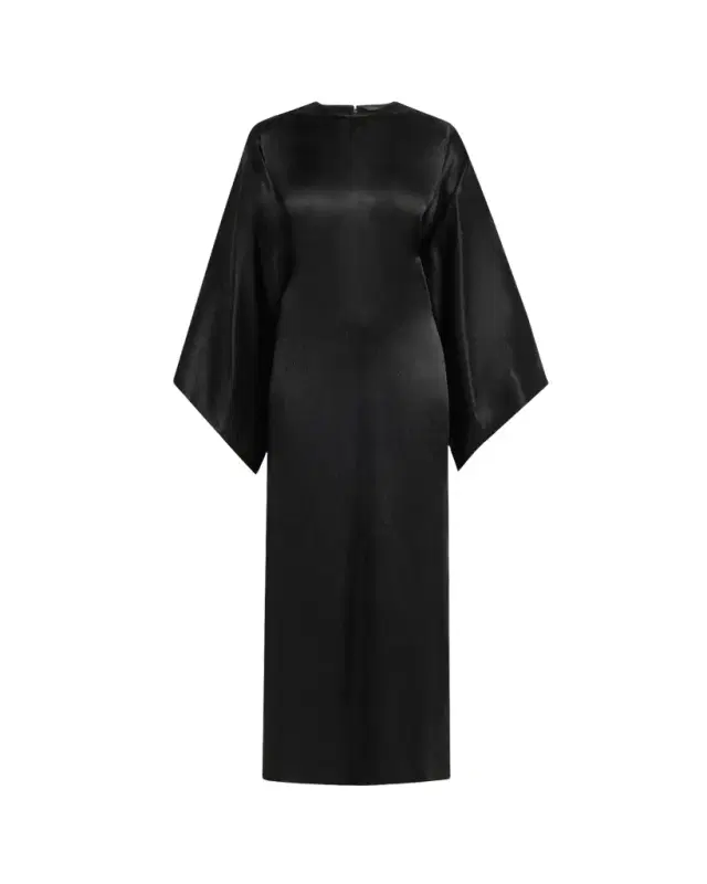 Satin Long-Sleeve Maxi Dress