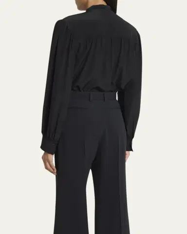 Chloé Organic Silk Crepe De Chine Neck-Scarf Blouse | Thumbnail 3