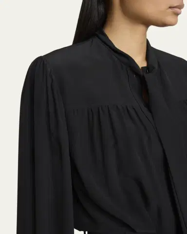 Chloé Organic Silk Crepe De Chine Neck-Scarf Blouse | Thumbnail 5