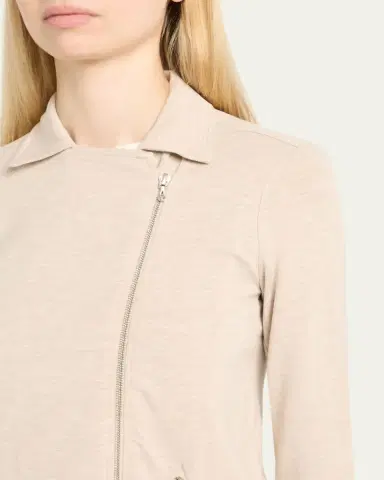 MAJESTIC FILATURES Zip-Front French Terry Moto Jacket | Thumbnail 5 MAJESTIC FILATURES Zip-Front French Terry Moto Jacket | Thumbnail 5