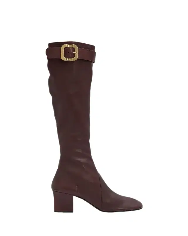Stivali Stretch Leather Buckle Over-The-Knee Boots