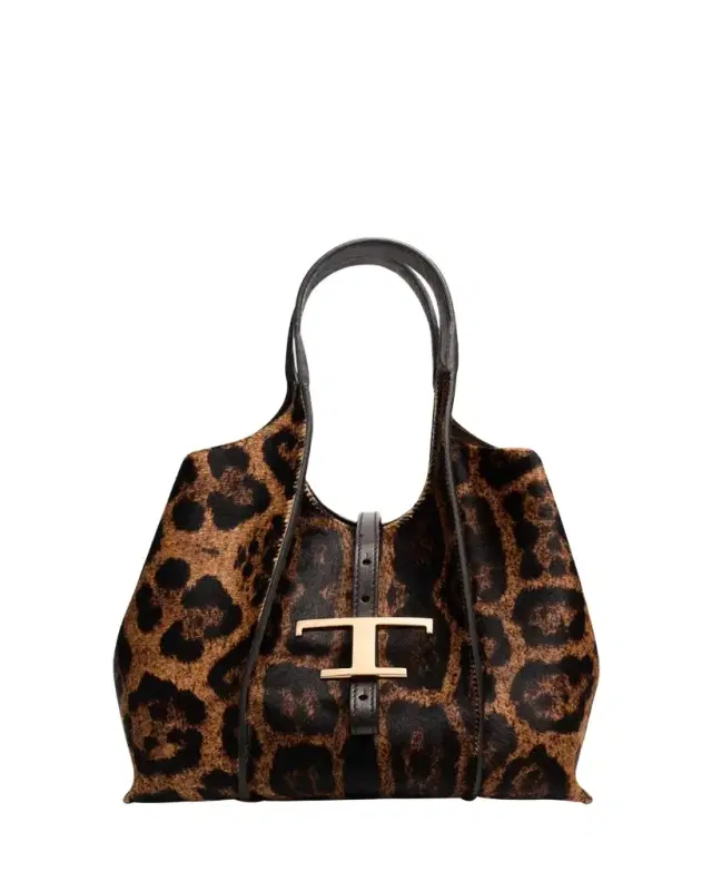 Tod's Animal-Print Calf Hair Shopping Tote Bag