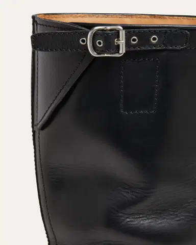 Dries Van Noten Men's Leather Side-Buckle Moto Boots | Thumbnail 3