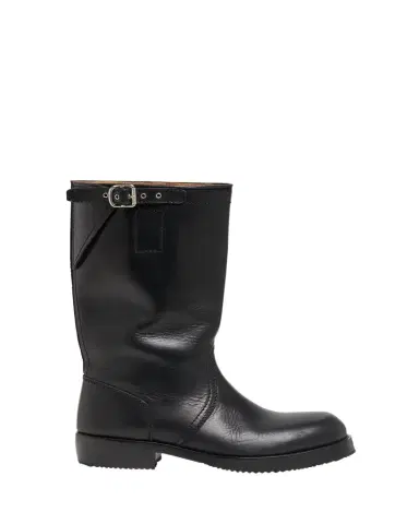 Dries Van Noten Men's Leather Side-Buckle Moto Boots | Thumbnail 1