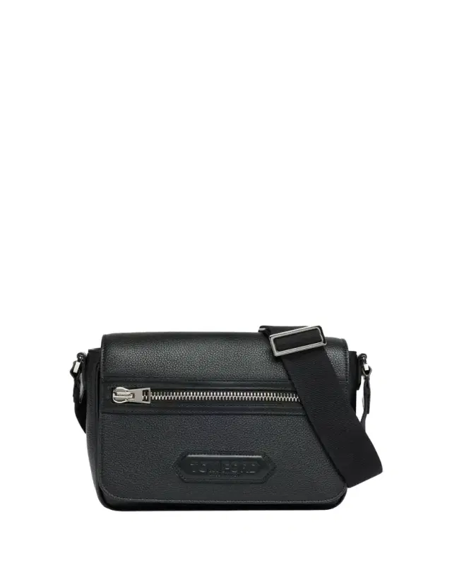 TOM FORD Men's Soft Grain Leather Flap Messenger Bag