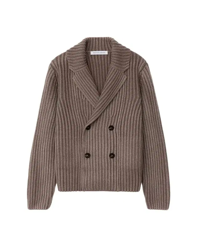 Men's Arvada Cashmere Rib Double-Breasted Cardigan