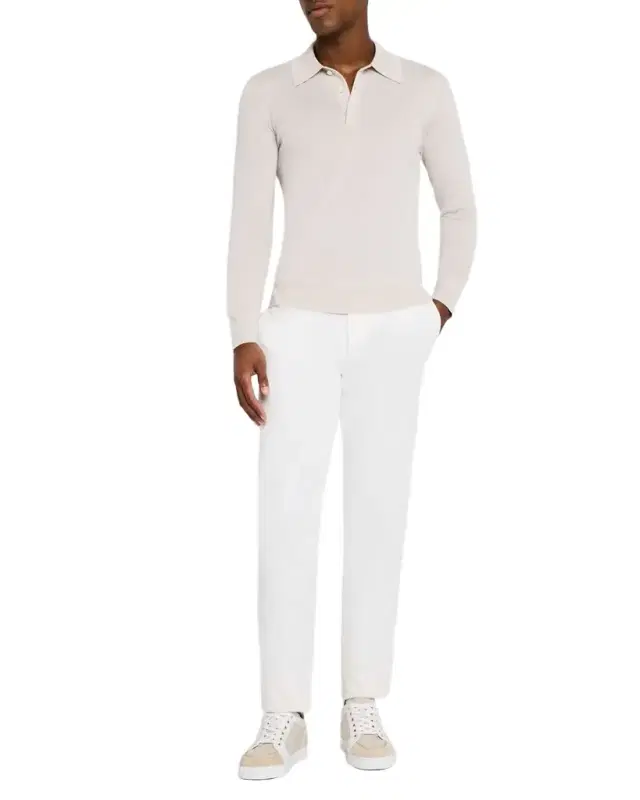 Men's Cashmere-Silk Polo Sweater