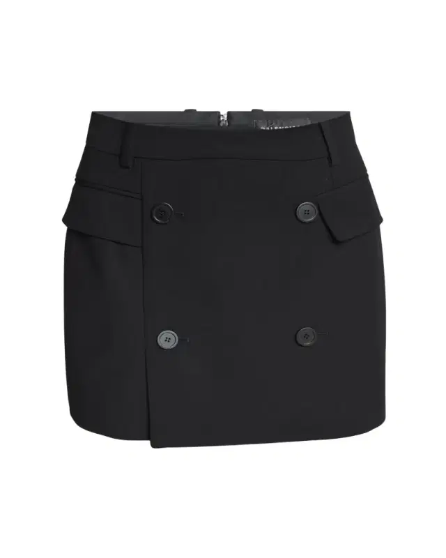 Double-Breasted Tailored Mini Skirt