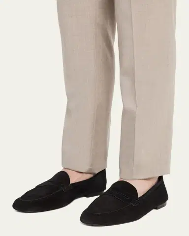 Ralph Lauren Purple Label Men's Collins Suede Penny Loafers | Thumbnail 2