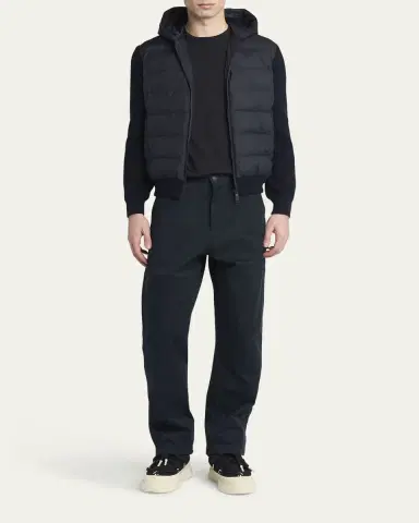 Moncler Men's Down Quilted Wool Knit Hooded Cardigan | Thumbnail 2 Moncler Men's Down Quilted Wool Knit Hooded Cardigan | Thumbnail 2