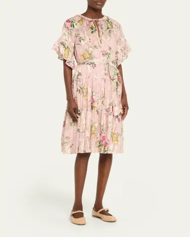 Kobi Halperin Chase Tiered Floral-Print Fil Coupe Dress | Thumbnail 4