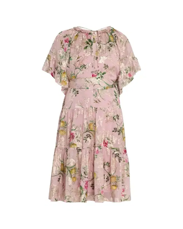 Kobi Halperin Chase Tiered Floral-Print Fil Coupe Dress