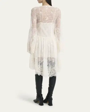 Chloé Lace U-Neck Long-Sleeve Mini Dress | Thumbnail 7 Chloé Lace U-Neck Long-Sleeve Mini Dress | Thumbnail 7