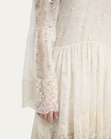 Chloé Lace U-Neck Long-Sleeve Mini Dress | Thumbnail 9 Chloé Lace U-Neck Long-Sleeve Mini Dress | Thumbnail 9