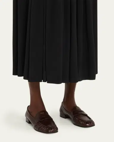 Prada Ruched Leather Loafers | Thumbnail 2