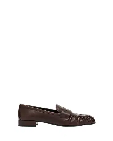 Prada Ruched Leather Loafers | Thumbnail 1