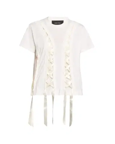 Simone Rocha Unraveling Ribbon Cotton Jersey T-Shirt | Thumbnail 1