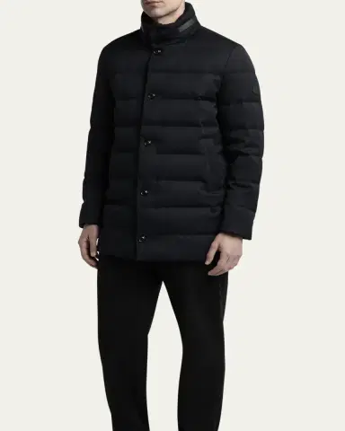 Moncler Men's Quilted Down Long Parka with Hood | Thumbnail 4
