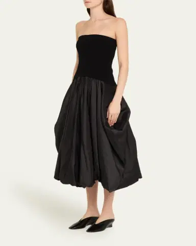 Simkhai Izzy Strapless Midi Bubble Dress | Thumbnail 4 Simkhai Izzy Strapless Midi Bubble Dress | Thumbnail 4