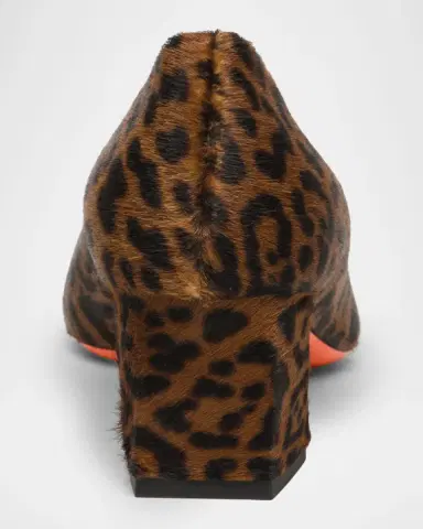 Santoni Leopard Block Heel Buckle Pumps | Thumbnail 3 Santoni Leopard Block Heel Buckle Pumps | Thumbnail 3