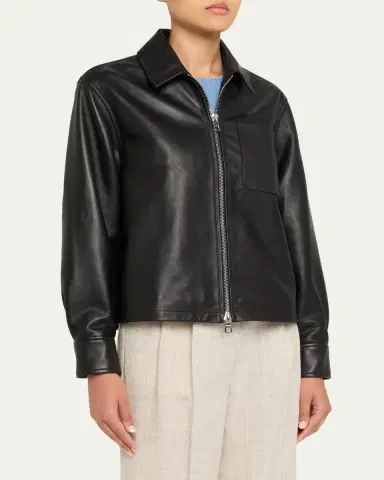 OFFICINE GÉNÉRALE Rhea Lambskin Leather Jacket | Thumbnail 4