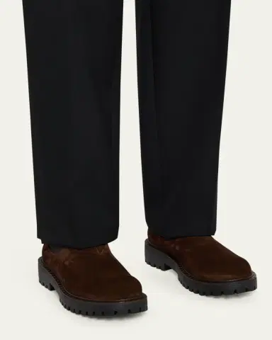 Prada Men's Folder Suede Crepe Lug-Sole Chelsea Boots | Thumbnail 2