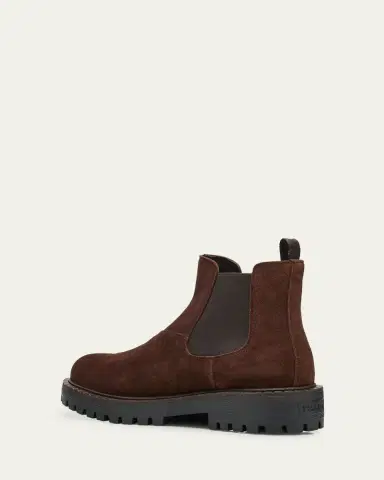 Prada Men's Folder Suede Crepe Lug-Sole Chelsea Boots | Thumbnail 4