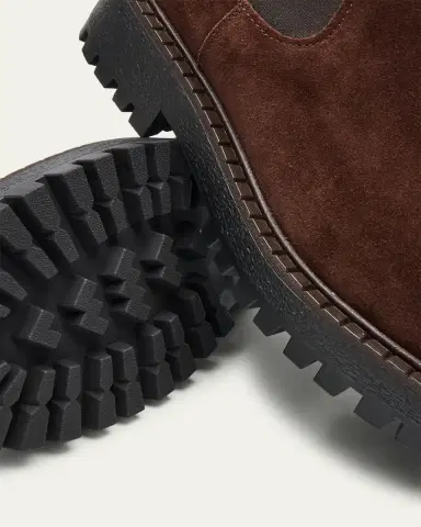 Prada Men's Folder Suede Crepe Lug-Sole Chelsea Boots | Thumbnail 5