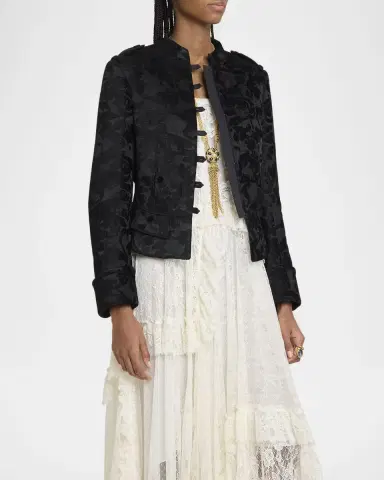 Chloé Jacquard Velvet Single-Breasted Jacket | Thumbnail 3 Chloé Jacquard Velvet Single-Breasted Jacket | Thumbnail 3